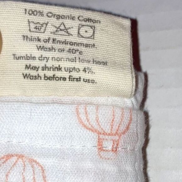 WHITEWRAP Muslin Swaddle Blanket Soft Cotton Little Orange Air Balloons 47 in - Picture 6 of 6